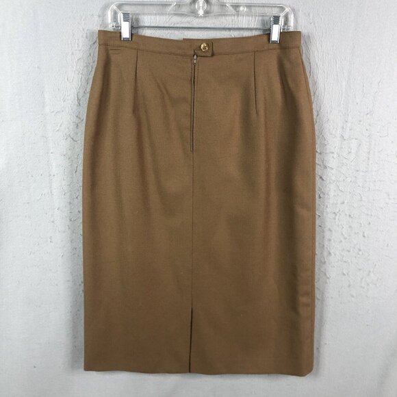 Vintage Jimmy Hourihan Skirt Womens 14 Brown Pure New Wool Ireland Career Office